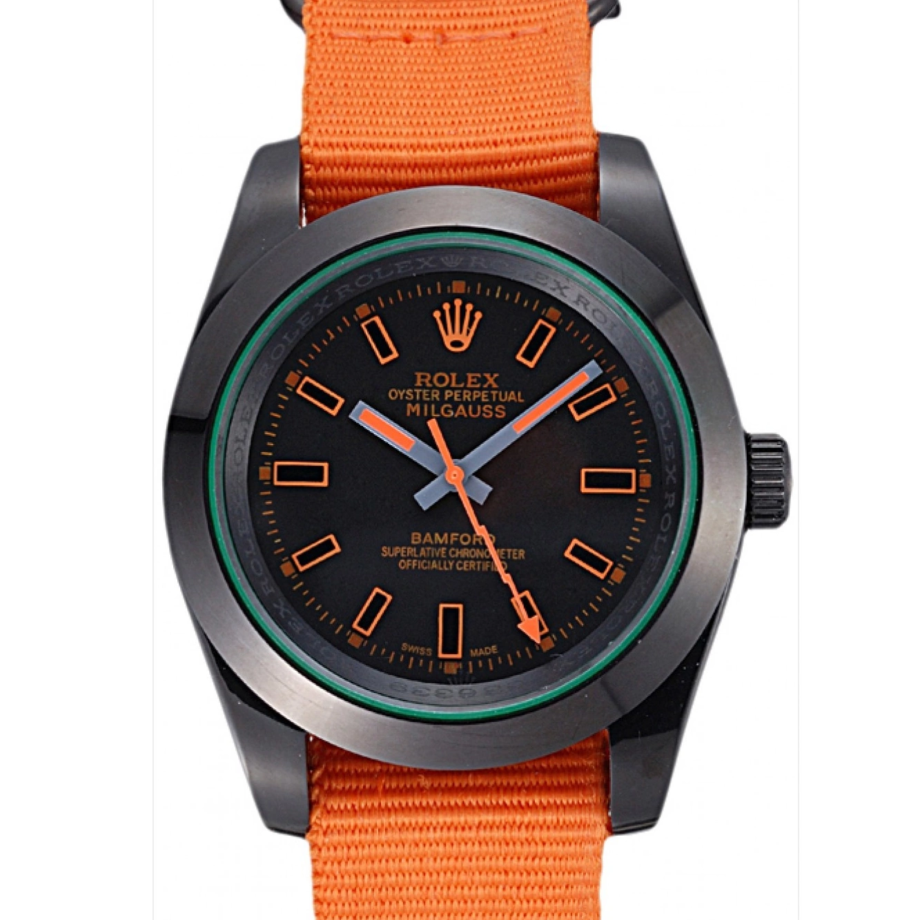 Good copy rolex watches Bamford Nylon Strap Rolex Milgauss Orange 622003 0817